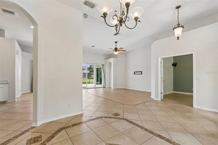 Formal dining room into living room