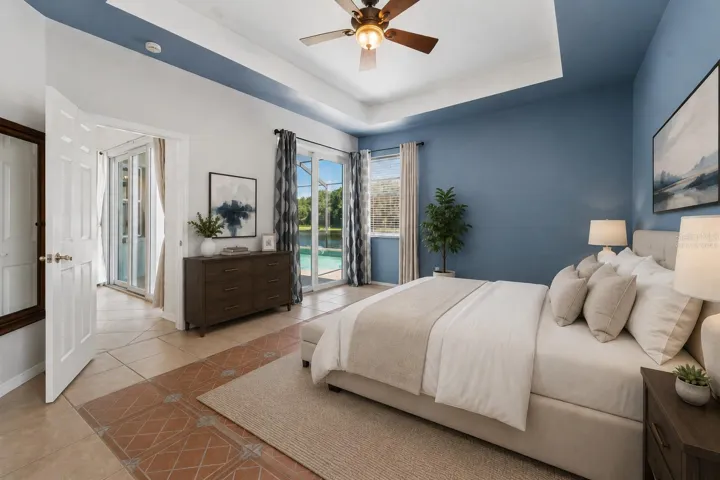 Primary suite virtually staged