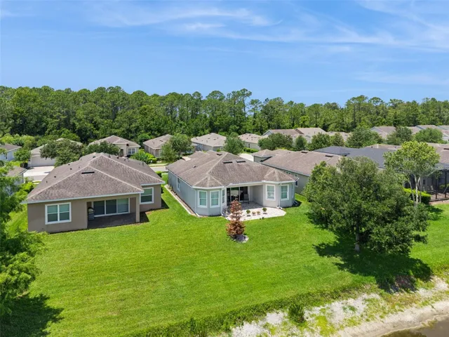 Aerial view from behind the home
