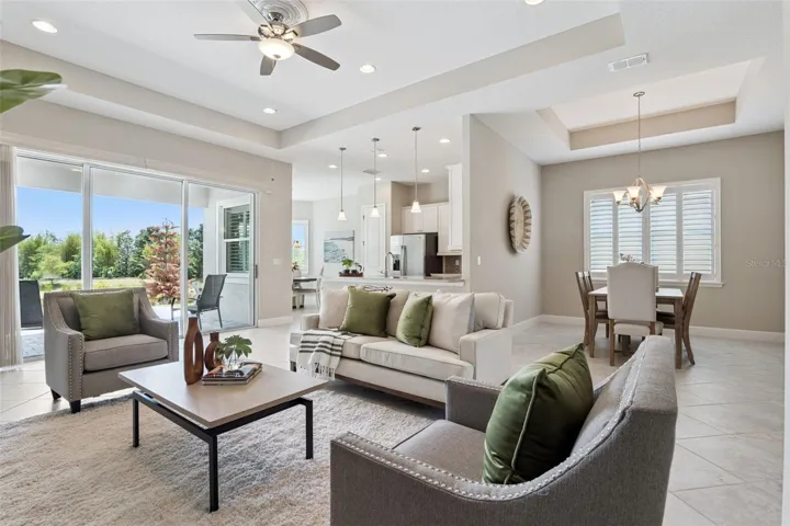 View of the Dining Room & Kitchen from the Great Room area