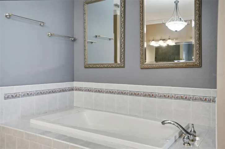 Master bathroom soaking tub.
