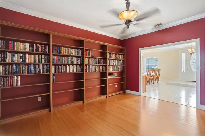 Library with its own little office area attached.