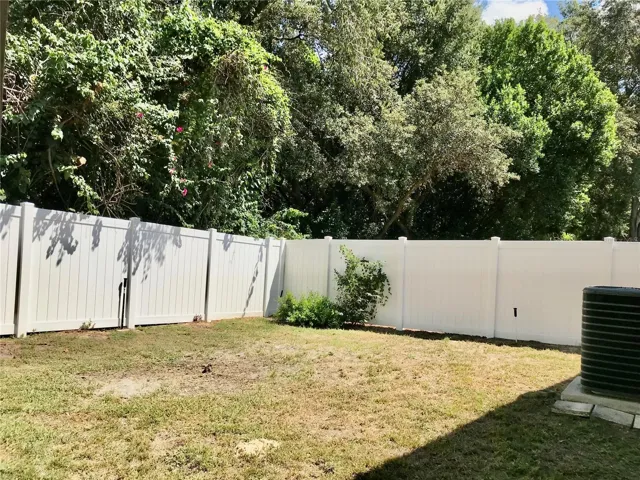 Newly-fenced back yard.