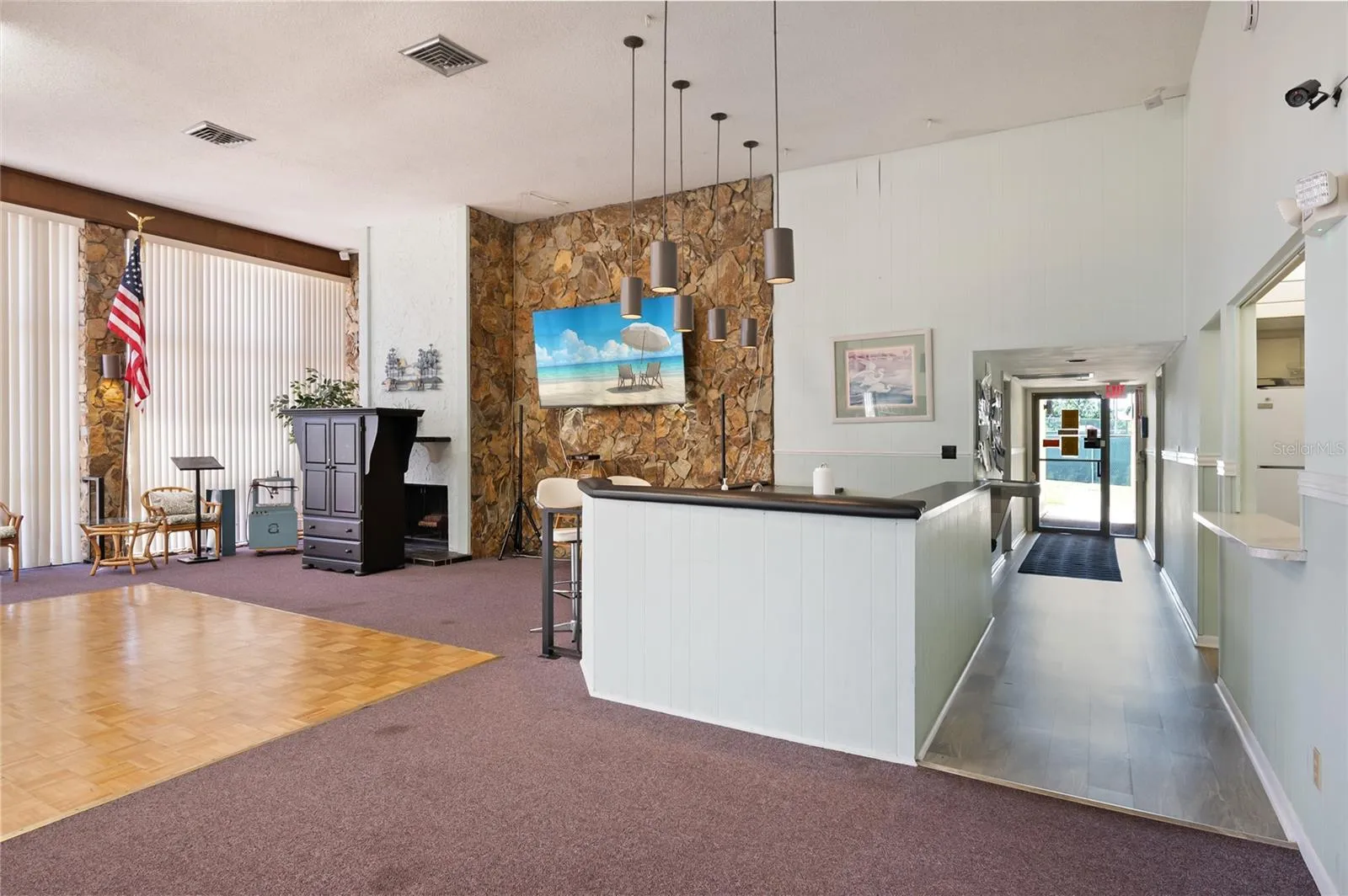 Clubhouse main room where many activities are enjoyed