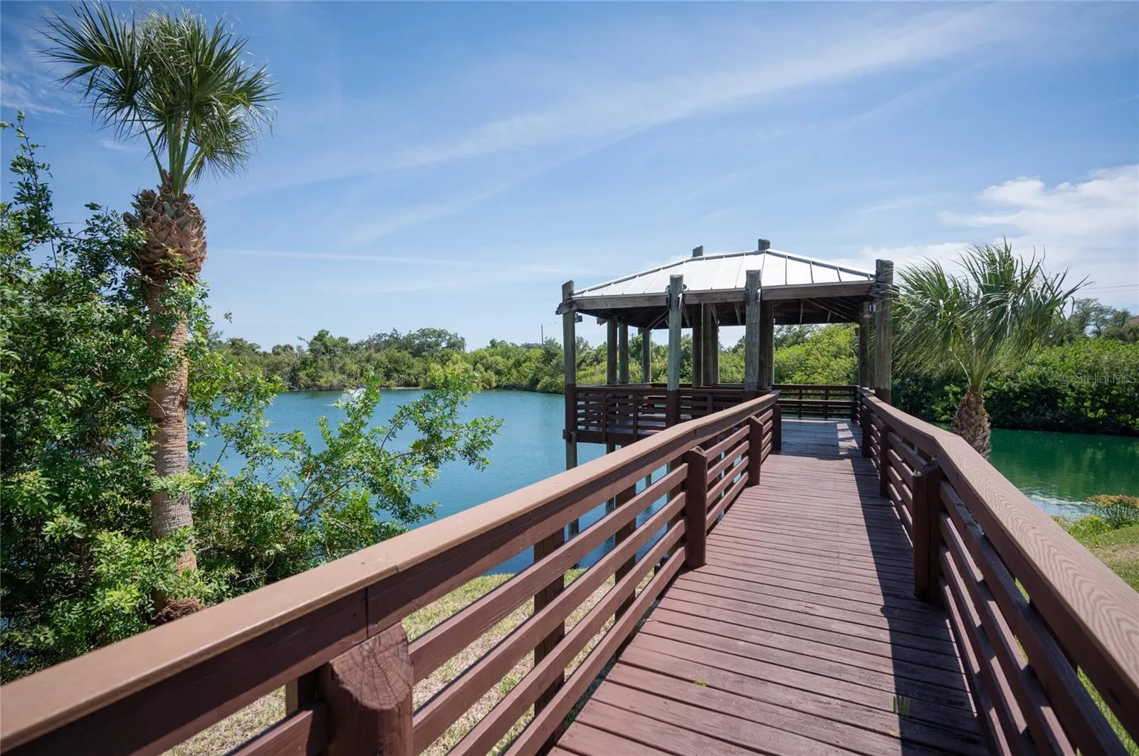 Enjoy the pier and covered fishing platform