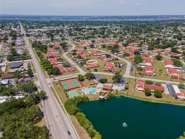 Aerial view of the unit showing proximity to the community amenities
