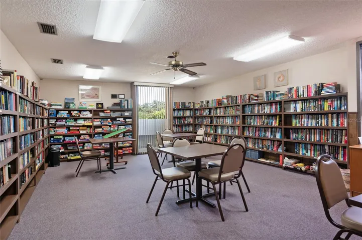 Clubhouse featuring books, games and where many activities are held