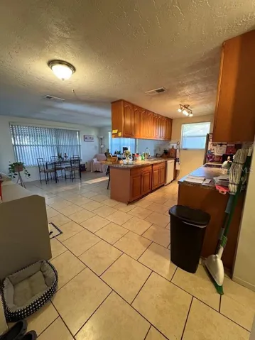 Kitchen and family room from great room