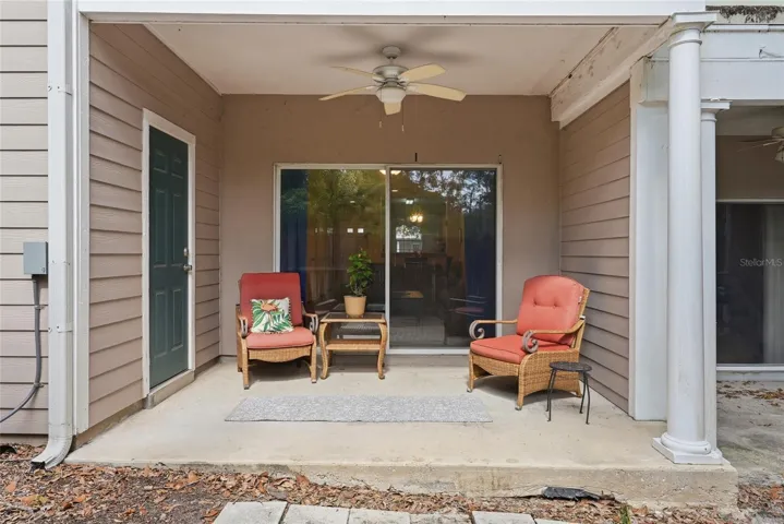 Covered Downstairs Porch and Exterior Storage Room