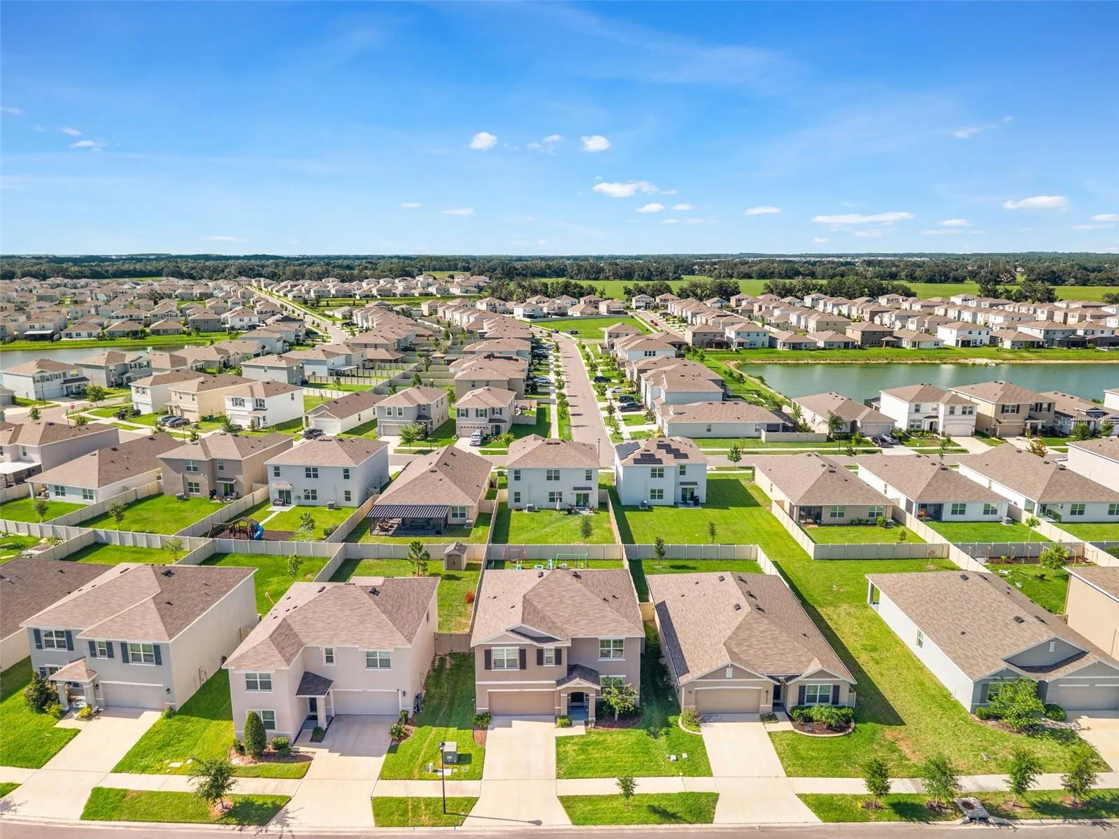 Aerial view of neighborhood