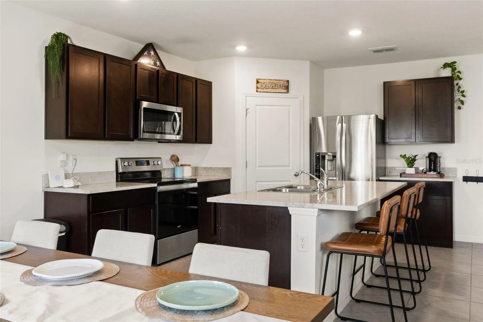 View from dining to kitchen