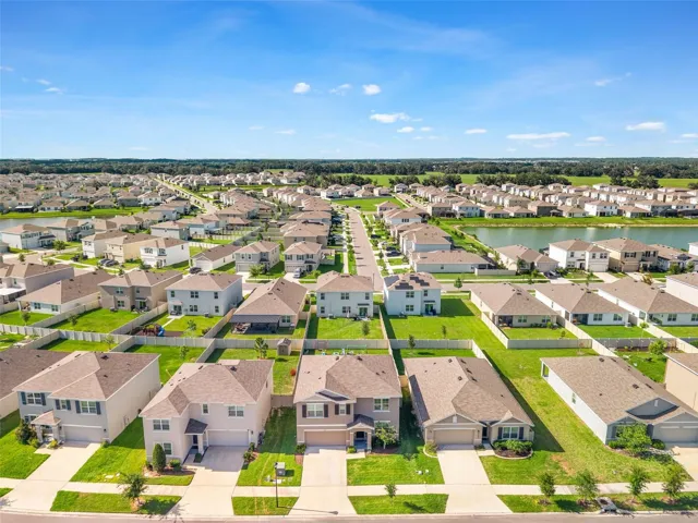 Aerial view of neighborhood