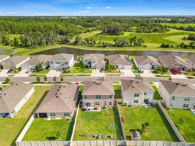 Aerial view of backyard