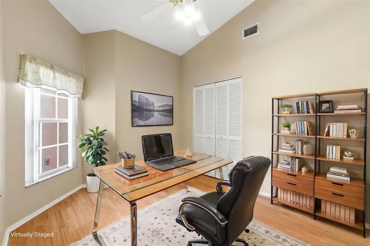 Virtually Staged 3rd Bedroom as an office