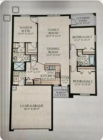 Floor Plan in reverse, with 2 car garage on the right