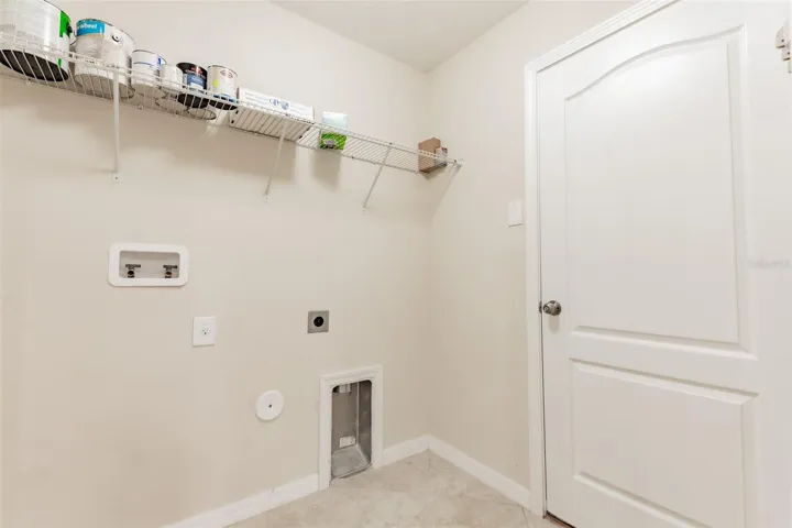 Laundry room to garage door.