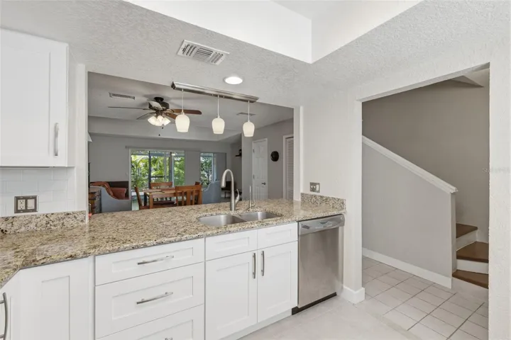 Kitchen with granite counters