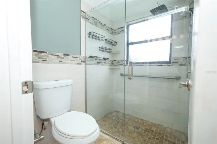 Primary bathroom shower.