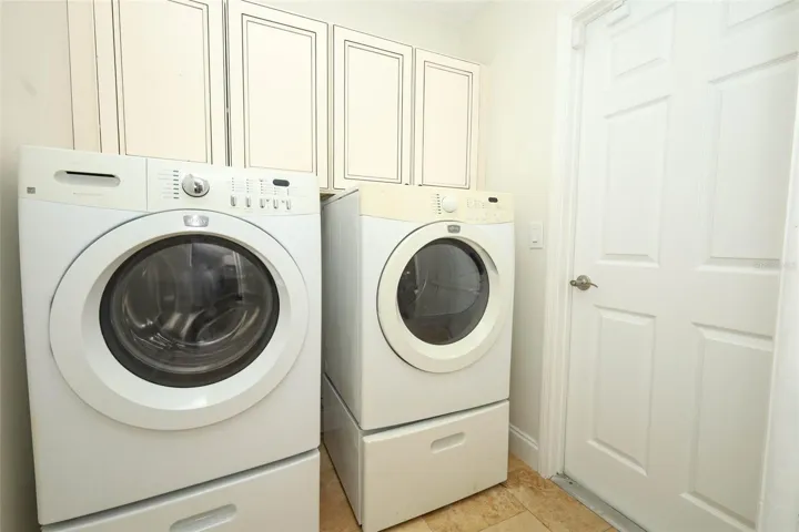 Inside laundry room.