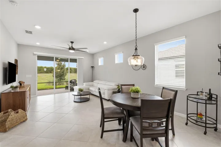 Open concept dining and living area
