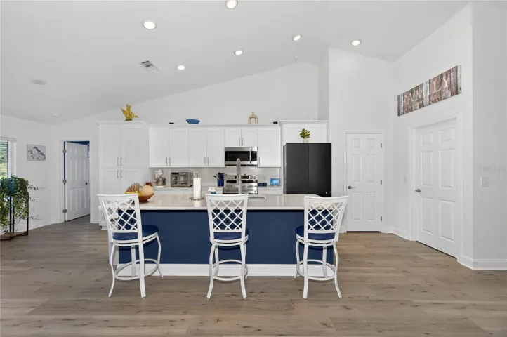 Kitchen Island with door to pantry