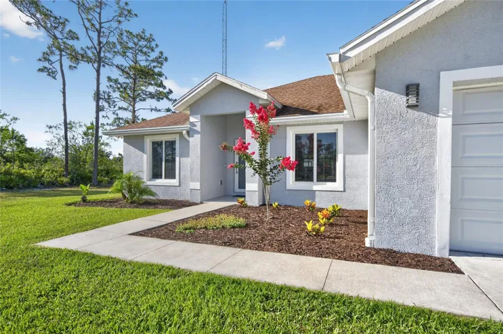 Manicured landscape near home