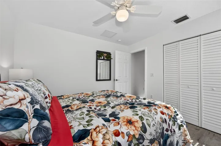 Bedroom with built in closet