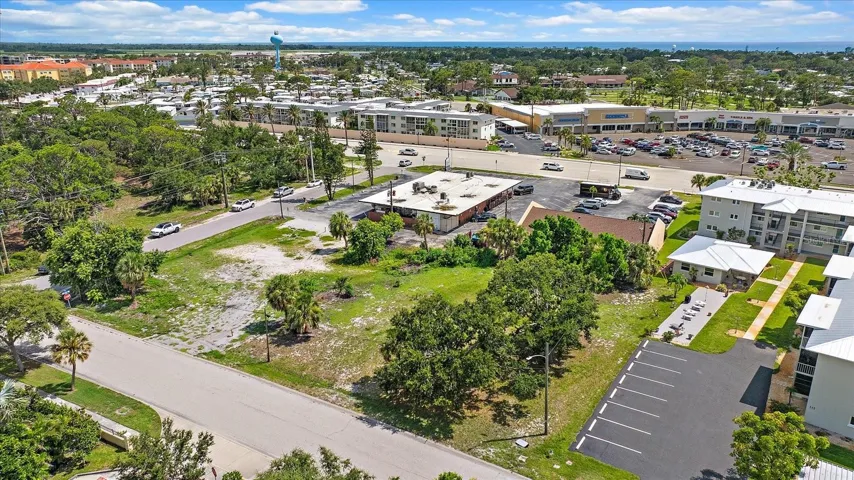 Aerial view of the lot