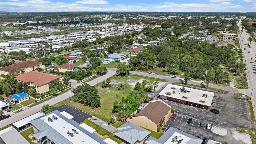Aerial view of the lot