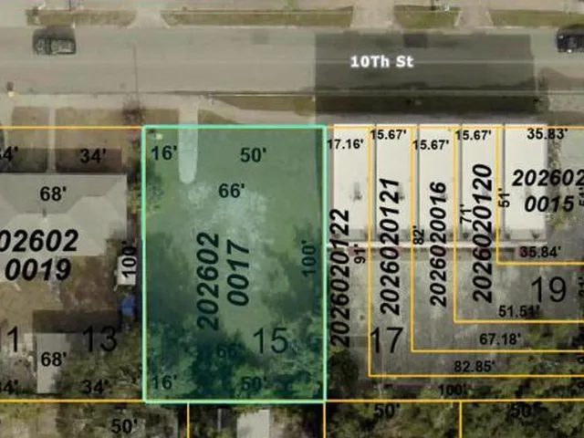 Aerial parcel map - lot boundary