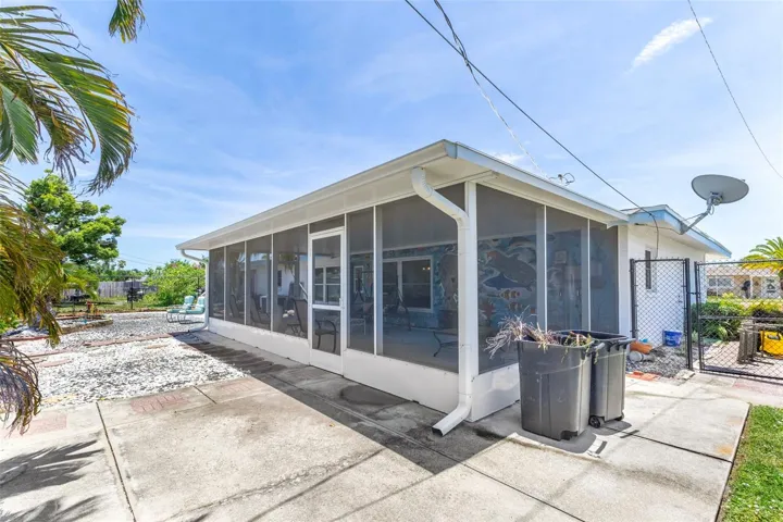 Rear concrete pad and lanai