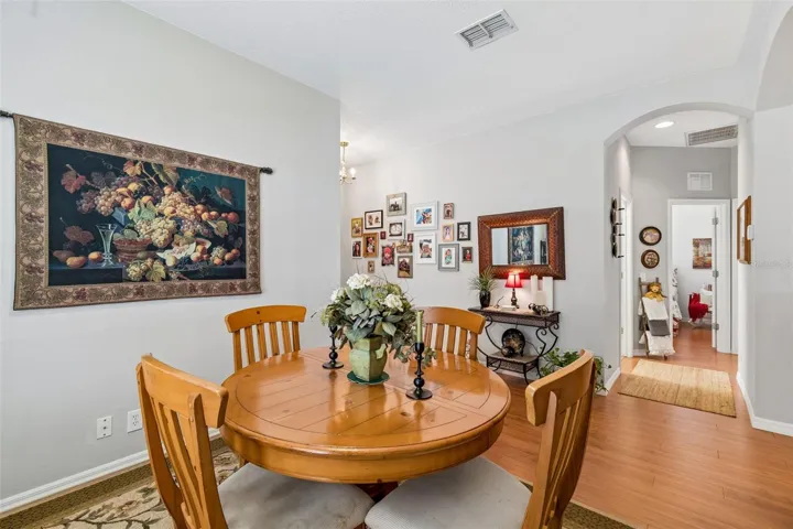 Dining room looking to 2nd bedroom and bath
