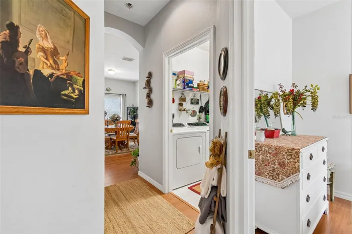 Looking from bathroom to laundry room