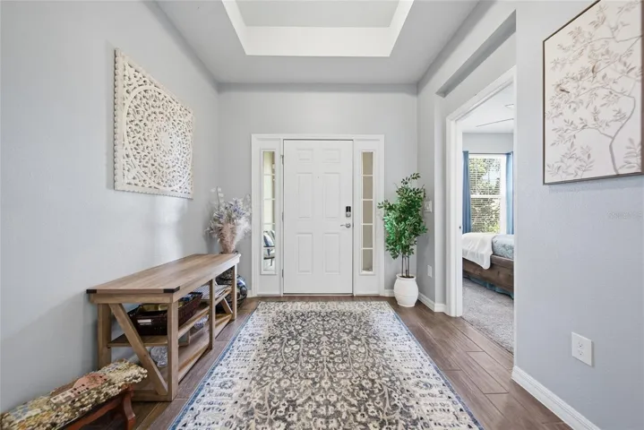 Beautiful Open Entrance with Coffered Ceiling