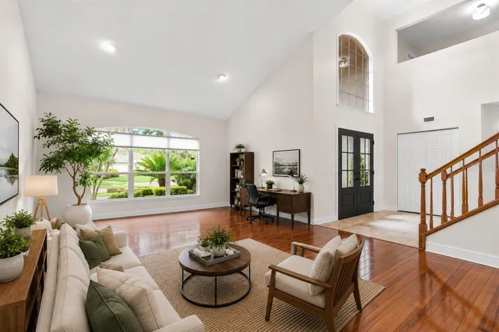 Virtually staged. The front room has such potential.