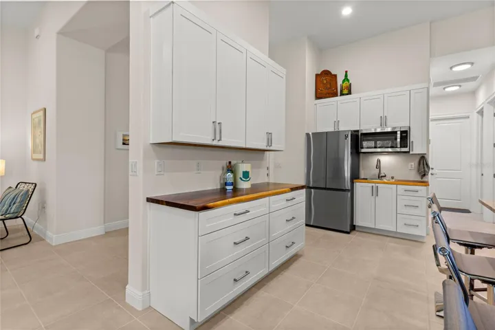 Additional storage with live edge wood counter tops...LOVE IT!