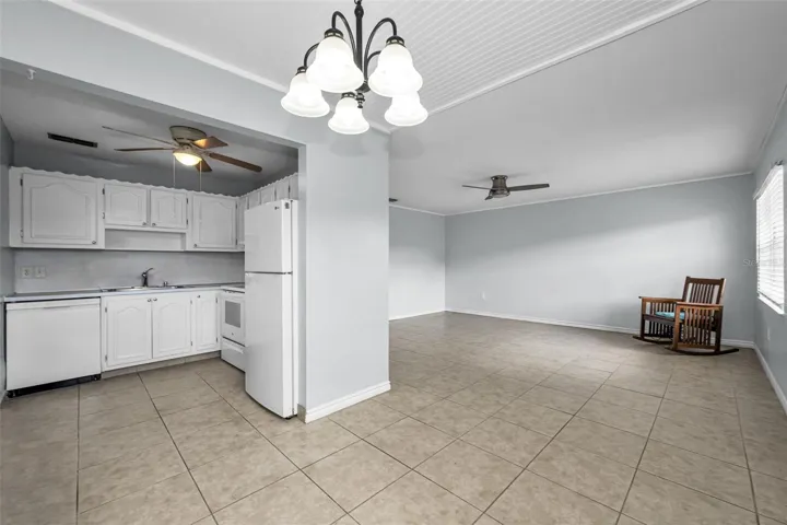 Kitchen &  Living Room from Dining Area