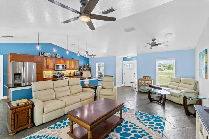 Living area off kitchen