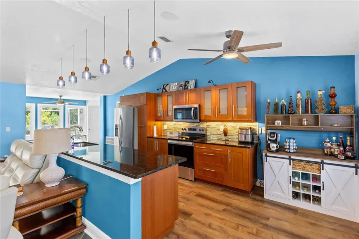 Kitchen off front entry and living area