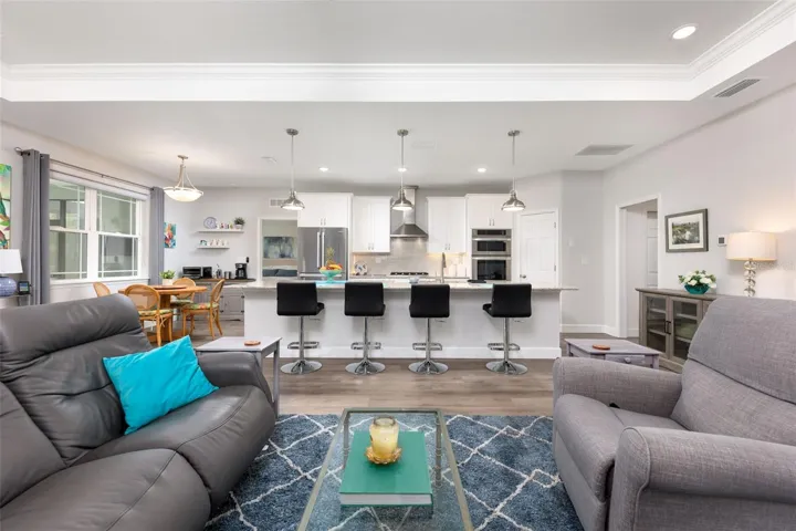 Living Area View into Kitchen