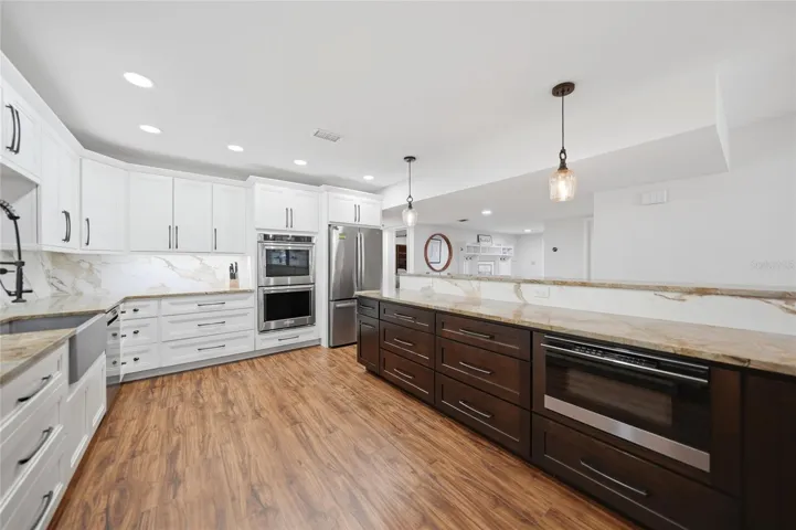 All stainless steel appliances.