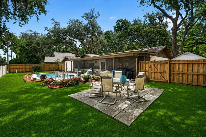 Virtually Staged Pool Backyard