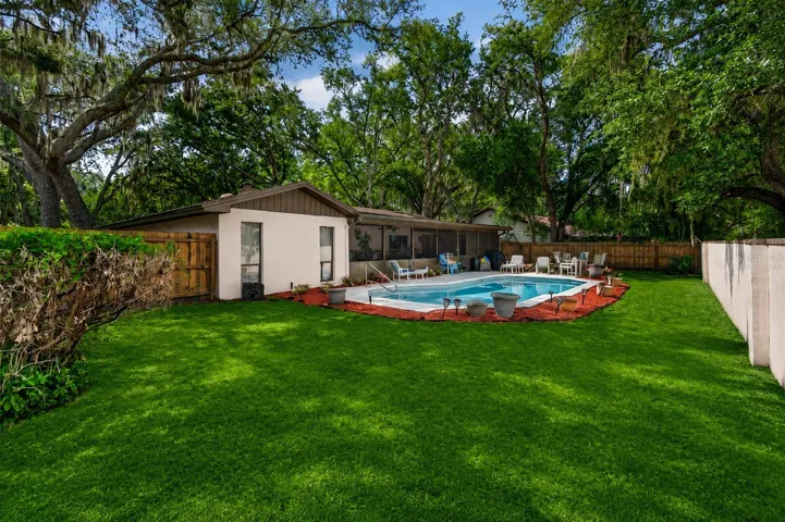 Virtually Staged Pool Backyard
