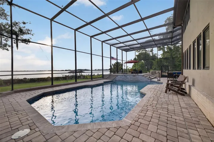Beautiful paver-surround pool and spa.