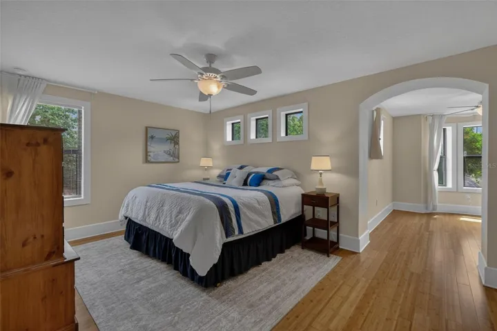 Primary bedroom in apartment; sitting room to the Right