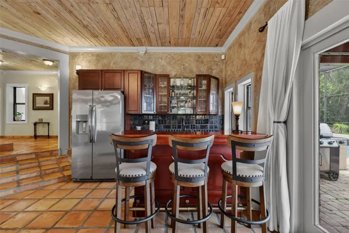 Full entertaining bar in family room
