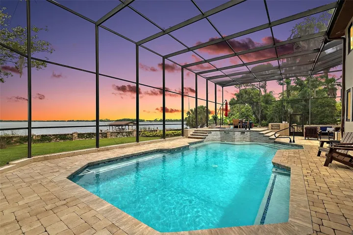 Pool at sunset