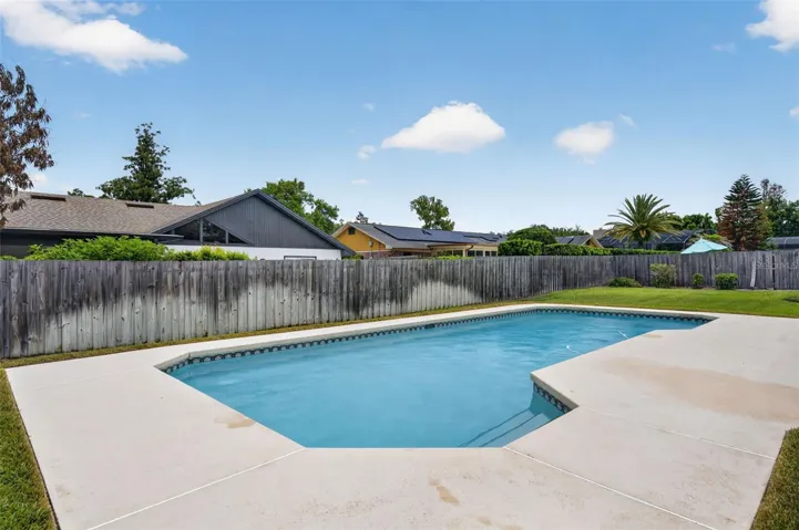 Generously sized pool and deck.