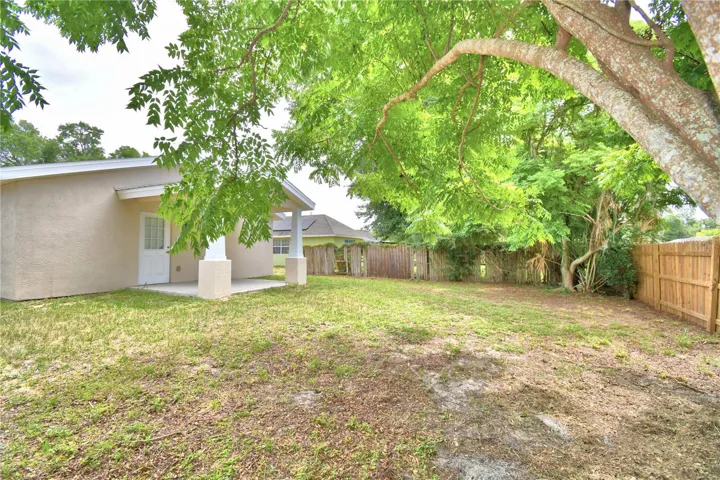 Left corner of backyard looking to the house