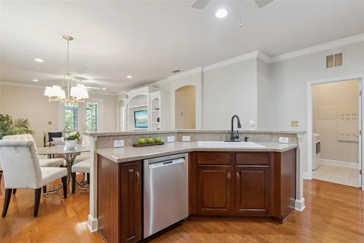 View of the Dinette & Great Room areas from the Kitchen